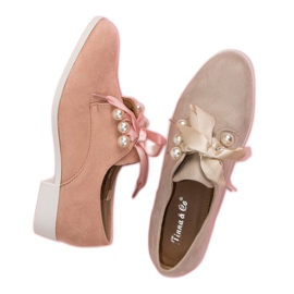 Tina&Co Vezani brogovi s biserima smeđa 1