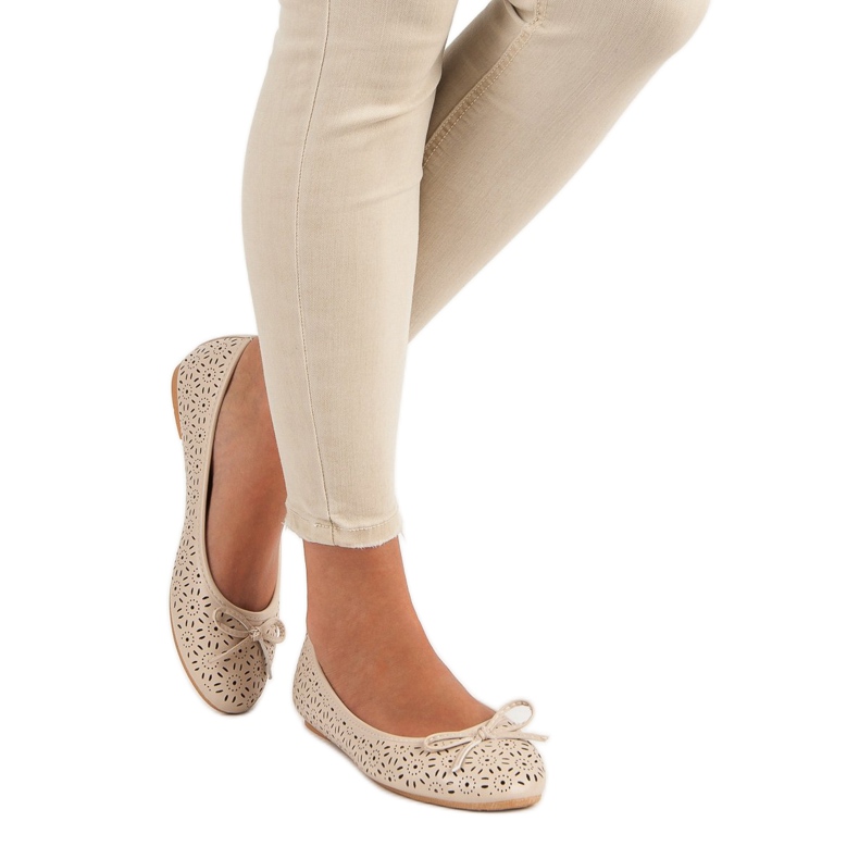 Diamantique Ažurne balerine smeđa 1