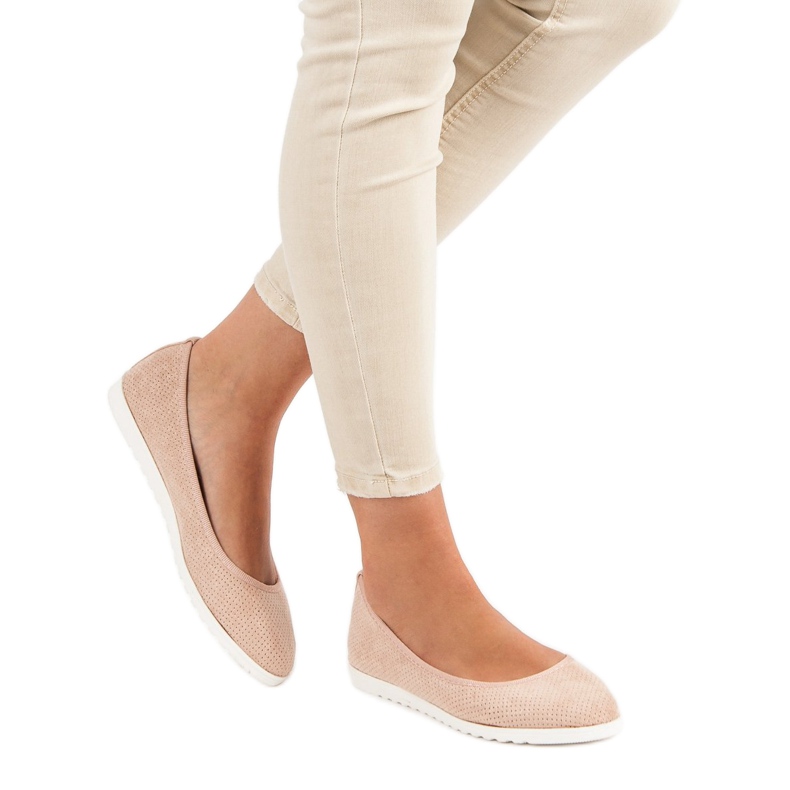 Sun Color Ažur balerinke od antilopa ružičasta 1