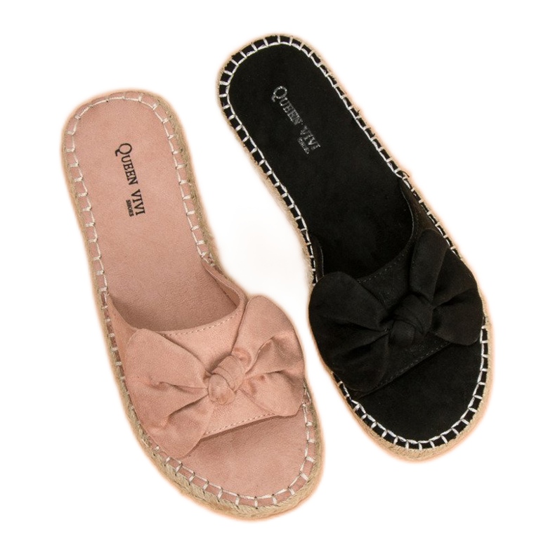 Queen Vivi Japanke espadrile od antilopa crno 1