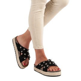 Sergio Todzi Papuče s rhinestones crna 1