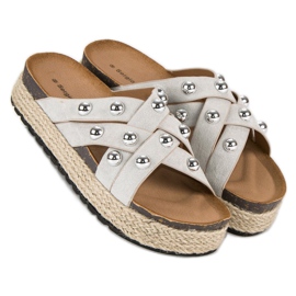 Sergio Todzi Papuče s rhinestones siva 2