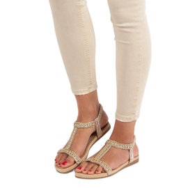 Queentina Ravne sandale s gumicom žuta boja 1