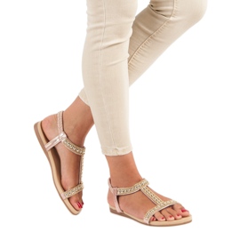 Queentina Ravne sandale s gumicom ružičasta 1