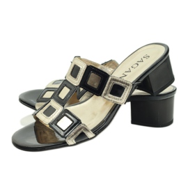 Crno-zlatne Sagan papuče žuta boja 3