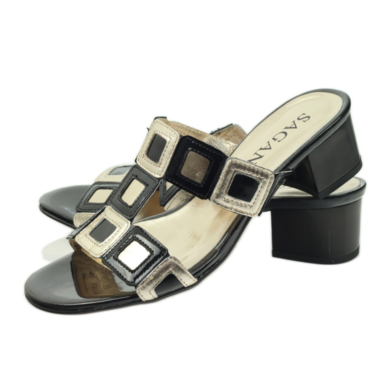 Crno-zlatne Sagan papuče žuta boja 3