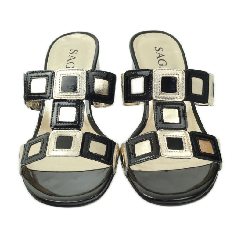 Crno-zlatne Sagan papuče crna žuta boja 4