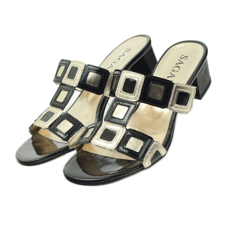 Crno-zlatne Sagan papuče crna žuta boja 5