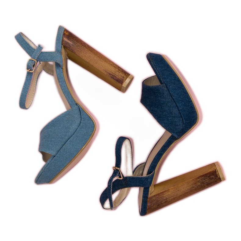 R'S Traper sandale na visoku petu plava 1