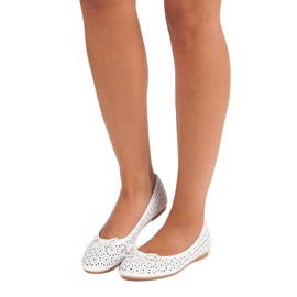 Diamantique Ažurne balerine bijela 1