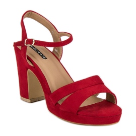 Milaya Modne sandale na visoku petu crvena 1