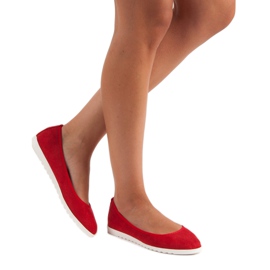 Sun Color Ažur balerinke od antilopa crvena 2