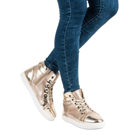 Lakirane tenisice iznad gležnja žuta boja 2