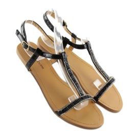 Sandale s crnim kubičnim cirkonima SY644 crne crna 1