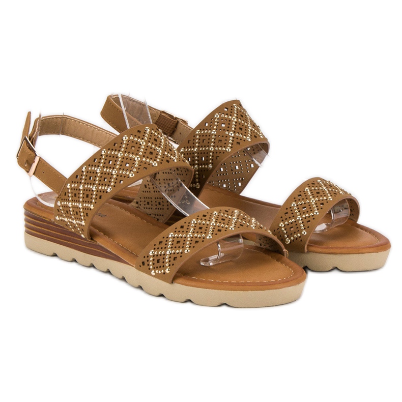 Primavera Ažur ravne sandale smeđa 2