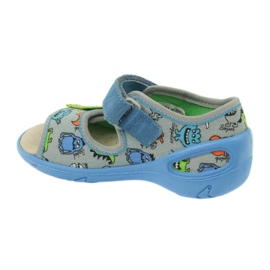 Sandale kožni umetak Befado 433P plava narančasta siva 2