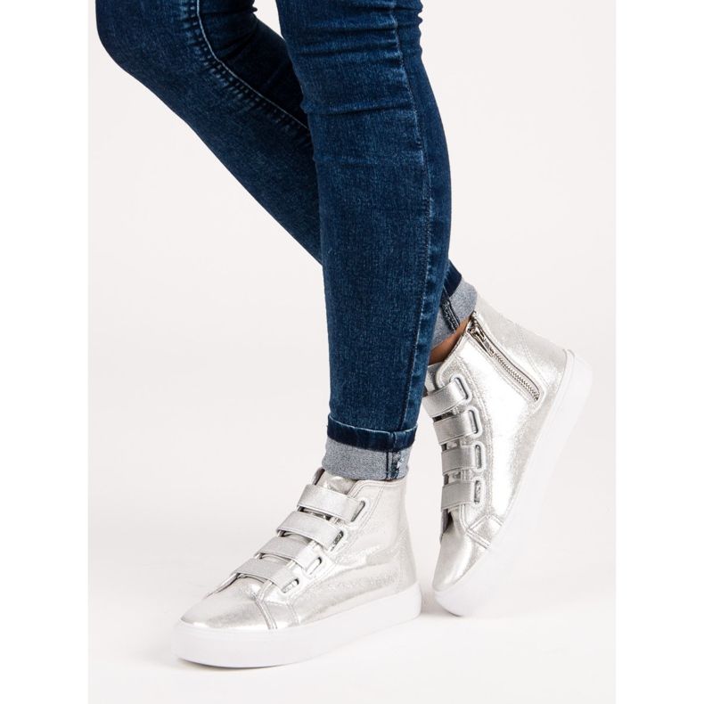 Srebrne tenisice s gumicom siva 2