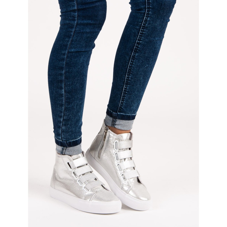 Srebrne tenisice s gumicom siva 1