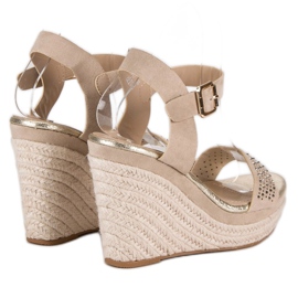 Sweet Shoes Bež espadrile na klin 1