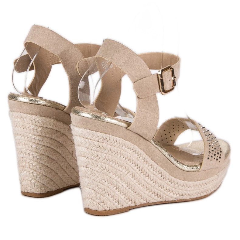 Sweet Shoes Bež espadrile na klin 1