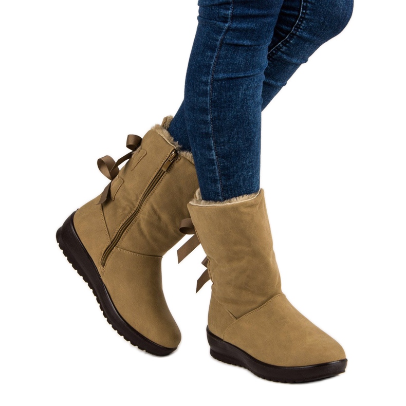 Tople čizme za snijeg s patentnim zatvaračem zelena 2