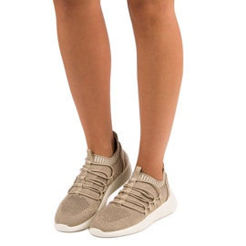 Kylie Tekstilne slip-on sportske cipele smeđa žuta boja 1