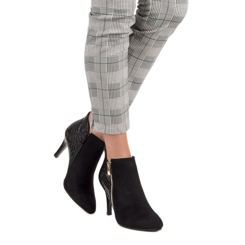 Crne gležnjače na visoku petu crno 1