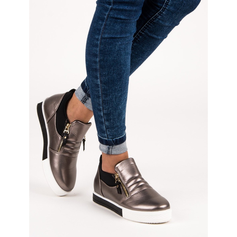 Grafitne tenisice sa patentnim zatvaračem siva 2