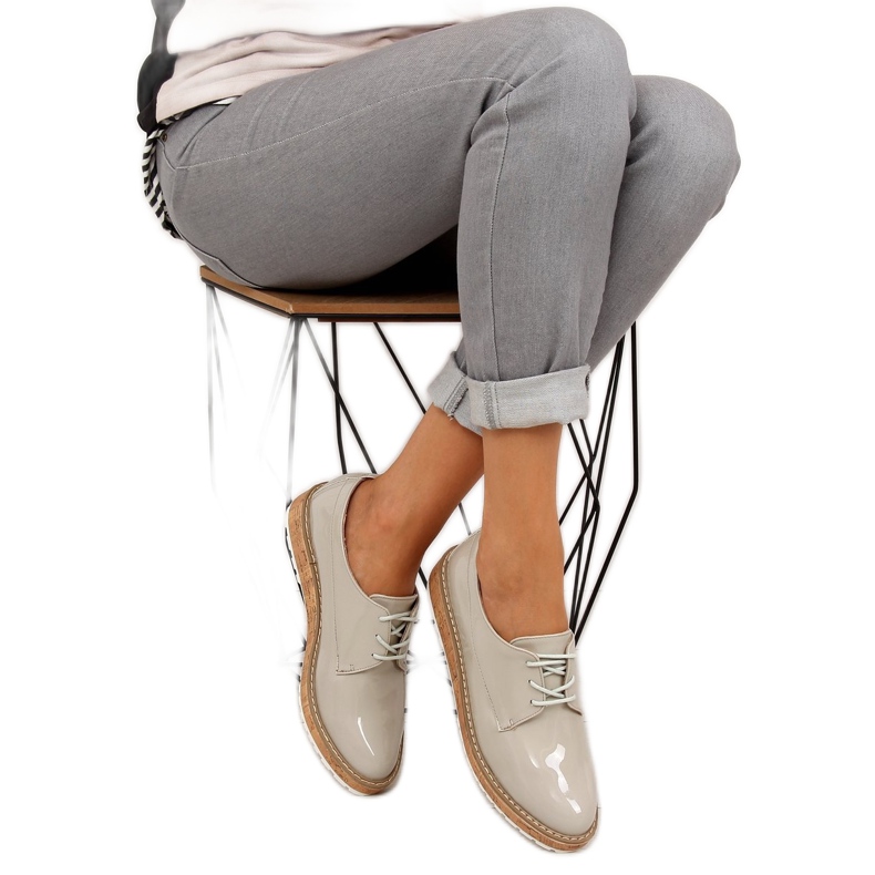 Loaferice s kožnom unutrašnjosti 7153 Grey siva 1