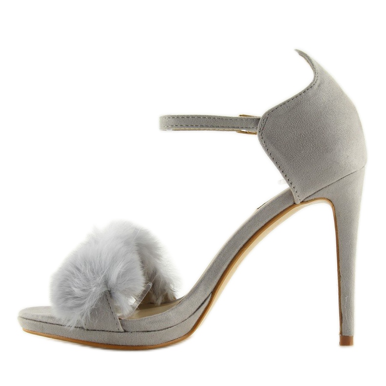 Sive sandale na sivu L6120 Sivu visoku petu siva 2