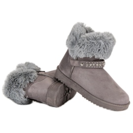 Seastar Mukluki s krznom siva 1