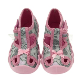 Befado 190P084 papuče sjajni konac siva ružičasta 4