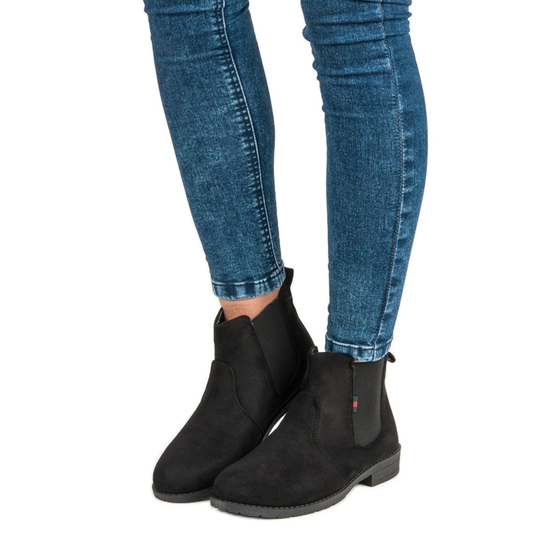 Lady Fashion Čizme do gležnjača od antilopa crno 1