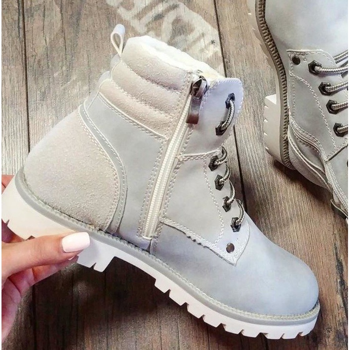 Filippo Elegantne čizme s kaputom od ovčje kože siva 1