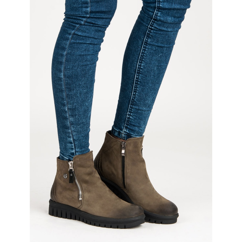 Niske čizme na VINCEZA patentnom zatvaraču zelena 1