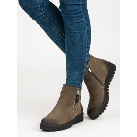 Niske čizme na VINCEZA patentnom zatvaraču zelena 2