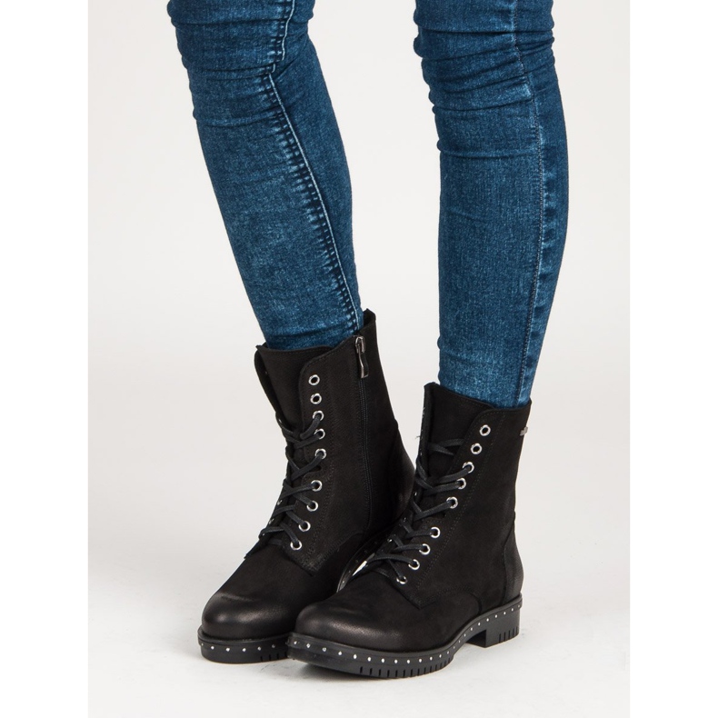 Black Leather Workers VINCEZA crna 1