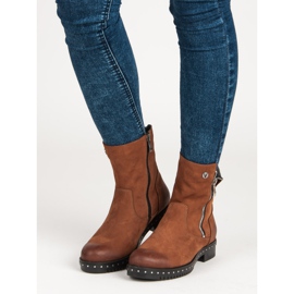 VINCEZA smeđe kožne čizme smeđa 1