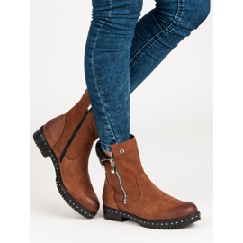 VINCEZA smeđe kožne čizme smeđa 2