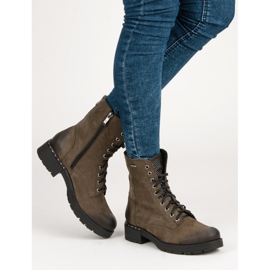 VINCEZA čizme na vezanje zelena 2