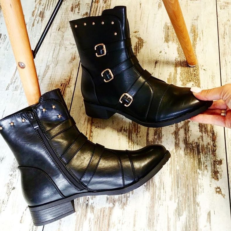 J. Star Klasične ženske čizme crno 1