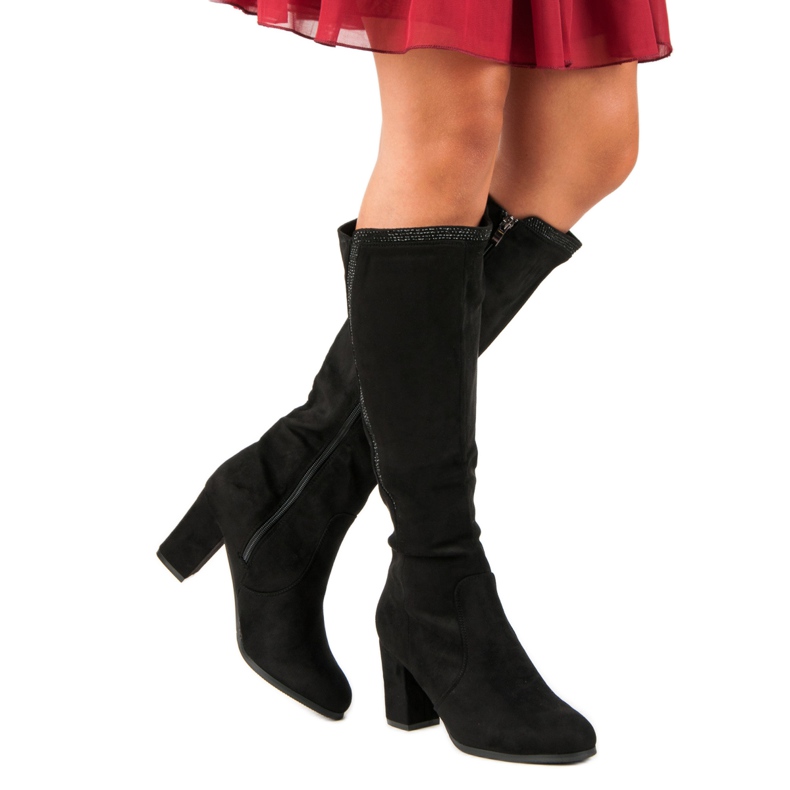 Crne čizme od antilopa crno 2