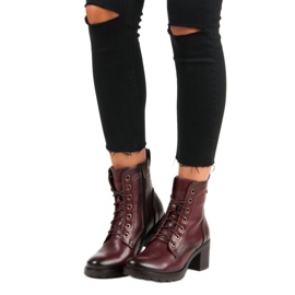 Bordo čizme vinceza na vezanje crvena 1