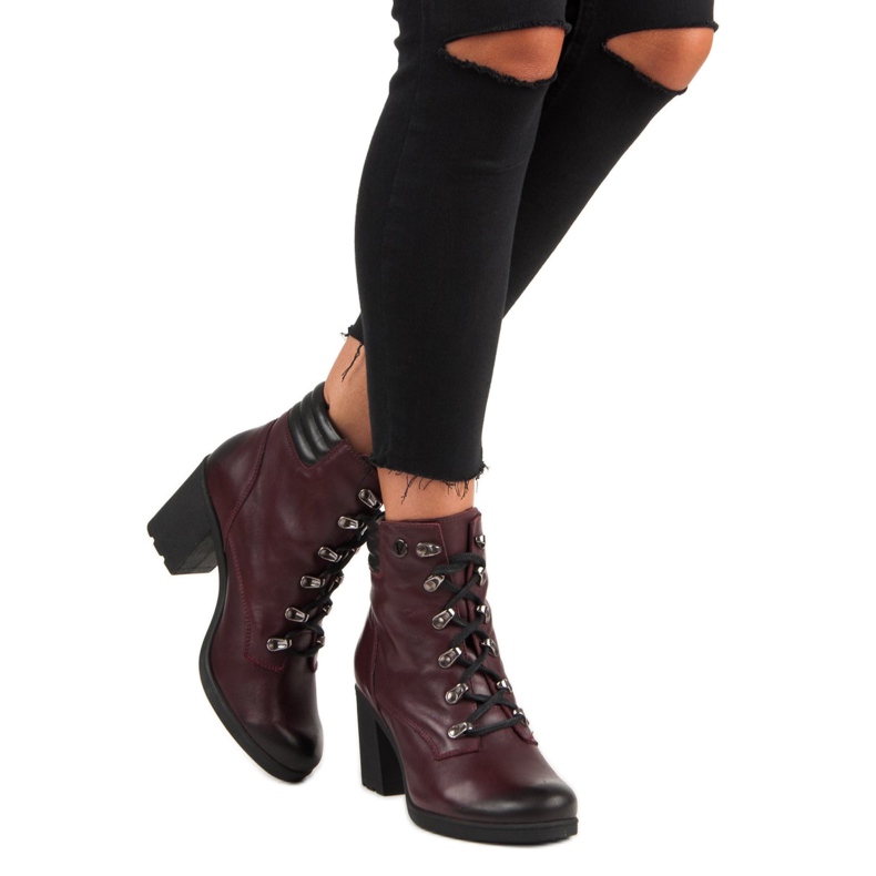 Udobne VINCEZA čizme s visokim potpeticama crvena 2