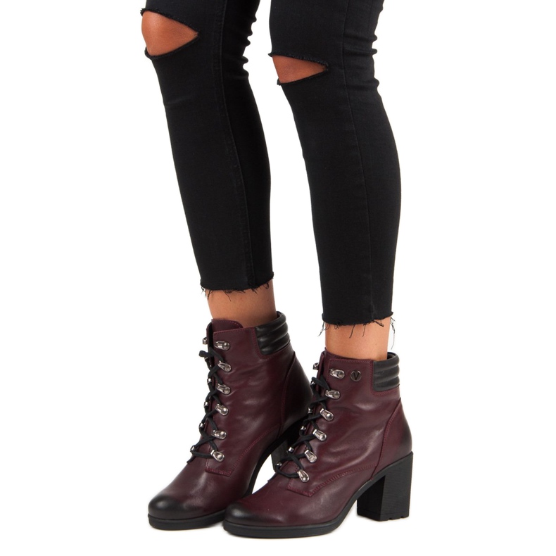 Udobne VINCEZA čizme s visokim potpeticama crvena 1