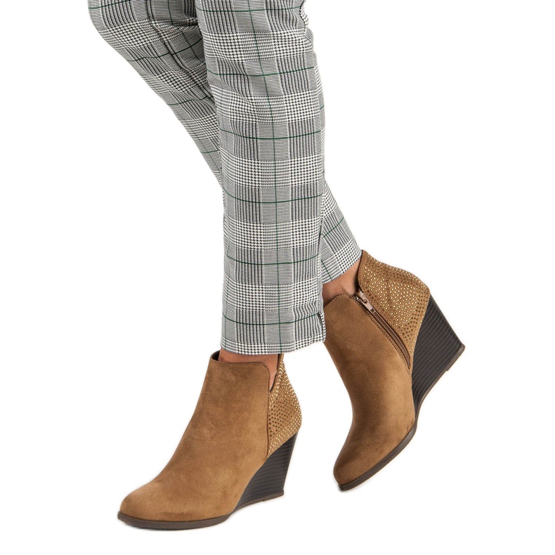 Corina Elegantne čizme na klin smeđa 1