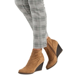 Corina Čizme do gležnjača od antilopa na klin smeđa 2