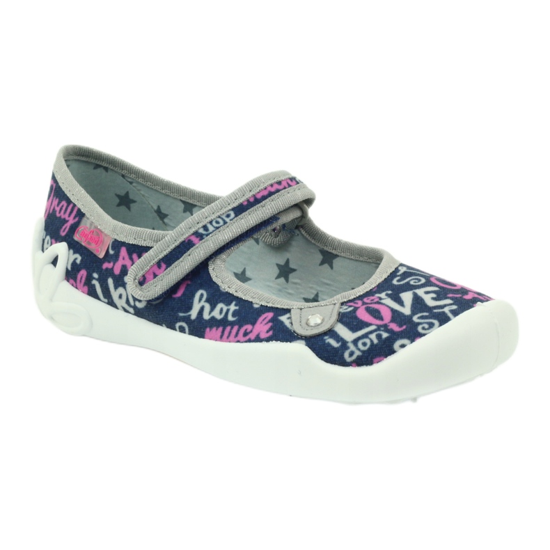 Befado dječje cipele balerinke papuče 114y311 tamnoplava ružičasta siva 1