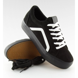 Crne tenisice s visokim potplatom B318-16 Black bijela crno 2