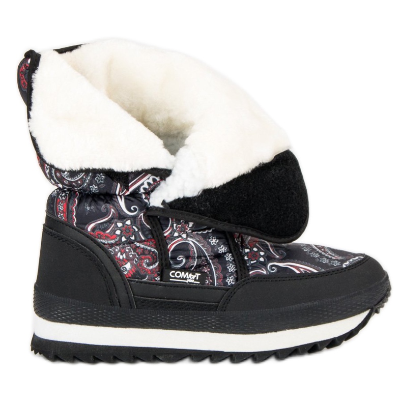 Čizme za snijeg za zimu crno crvena 1